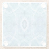 ブルーの抽象水彩アート ガラスコースター (裏面)