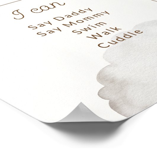 ブルーの最初の誕生日マイルストーンのタイムライン ポスター (角)