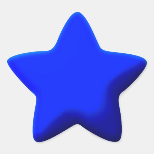 ブルーの枕スタイルのステッカー 星シール (正面)