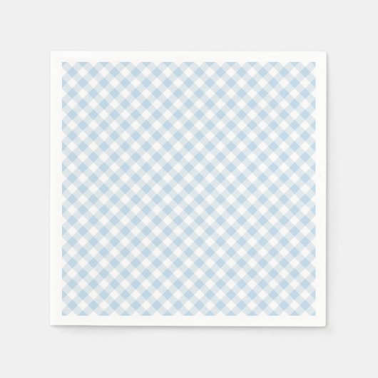 ブルーの格子模様 スタンダードカクテルナプキン (正面)
