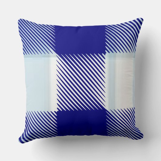 ブルーの格子縞 クッション (裏面)