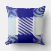 ブルーの格子縞 クッション (正面)