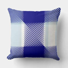 ブルーの格子縞 クッション
