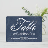 ブルーの水彩ウェディングテーブルナンバー 招待状 (スタンド正面)