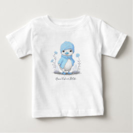 ブルーの水彩タンポポのベビーTシャツ ベビーTシャツ