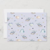 ブルーの水彩ヘリコプターのパーティー Thank You カード (裏面)