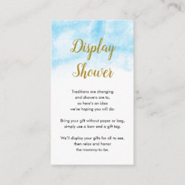 ブルーの水彩画 | ベビーシャワーのディスプレイカード エンクロージャーカード