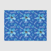 ブルーの水彩花のポジティブな言葉