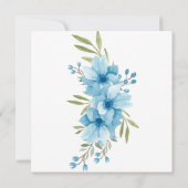 ブルーの水彩花モチーフのスクエア招待状 招待状 (裏面)