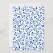 ブルーの水彩花園ベイビーシャワー 招待状 (裏面)