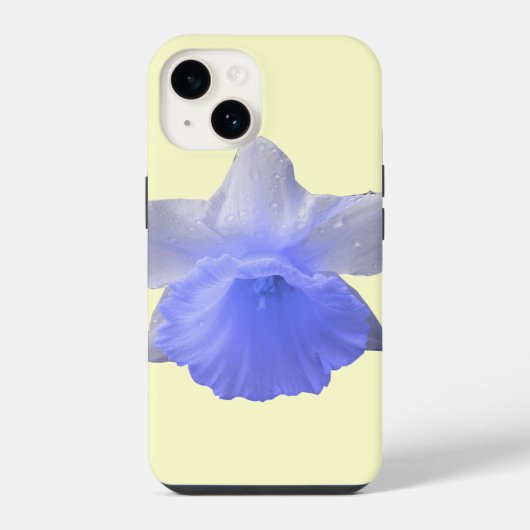 ブルーの水滴スイセン iPhoneケース (裏面)