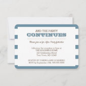 ブルーの海軍ストライプ アフターパーティー カード (正面)