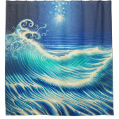 ブルーの海 シャワーカーテン (正面)