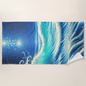 ブルーの海 ビーチタオル (正面)