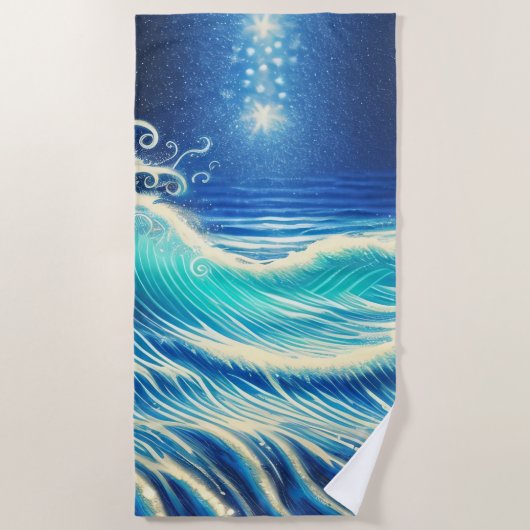 ブルーの海 ビーチタオル (正面)