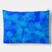 ブルーの渦巻き模様 ラージ アクセサリーポーチ (裏面)