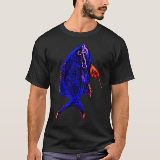 ブルーの熱帯魚 Tシャツ (正面)