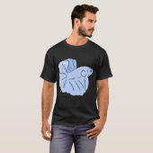 ブルーの熱帯魚x tシャツ (正面フル)