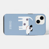 ブルーの犬の名前 iPhoneケース (裏面横)