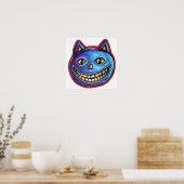 ブルーの猫の笑顔 ビンテージ ハロウィン ポスター (キッチン)