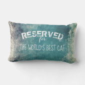 ブルーの猫引用文専用動揺して ランバークッション (裏面)