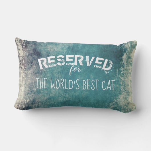 ブルーの猫引用文専用動揺して ランバークッション (裏面)