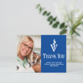 ブルーの獣医 写真 オーダーメイド 感謝カード ポストカード (スタンド正面)