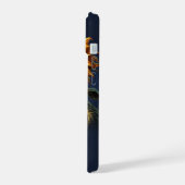 ブルーの田舎風ひまわり iPhone 15ケース (左側面)