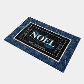 ブルーの白い雪パーソナライズされた, NOEL, ドアマット (アングル)