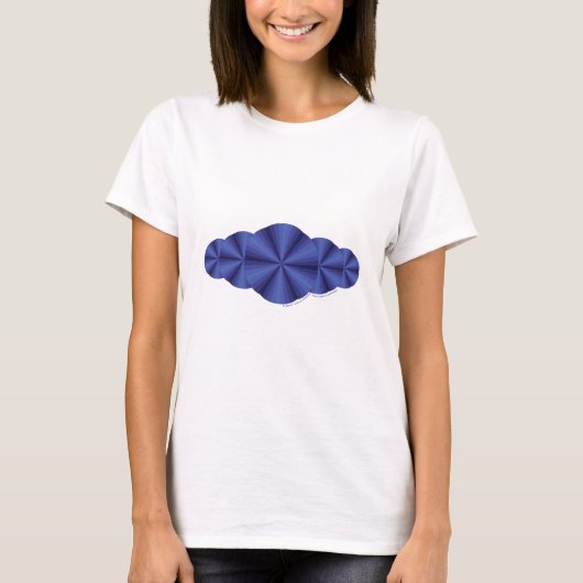 ブルーの目の錯覚レディースライトシャツ Tシャツ (正面)