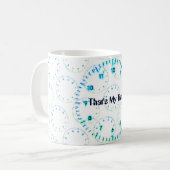 ブルーの私のタイムクロック顔 コーヒーマグカップ (正面左)