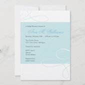 ブルーの結婚前お披露目パーティー招待状 招待状 (裏面)