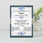 ブルーの結婚前お披露目招待状 招待状 (スタンド正面)