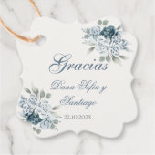 ブルーの結婚式の思い出のタグ フェイバータグ (正面)