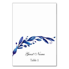 ブルーの結婚式プレイスカード。冬の席次表 テーブルナンバー