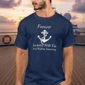 ブルーの結婚記念クルーズをカスタマイズ Tシャツ