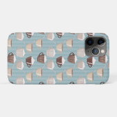 ブルーの縦線が入ったコーヒーカップとクリーム Case-Mate iPhoneケース (裏面(横))