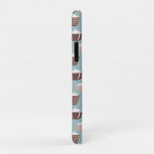ブルーの縦線が入ったコーヒーカップとクリーム Case-Mate iPhoneケース (裏面/右)