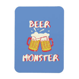 ブルーの背景のビールモンスターマグネット マグネット