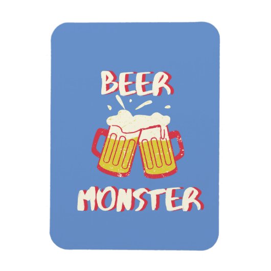 ブルーの背景のビールモンスターマグネット マグネット (縦)