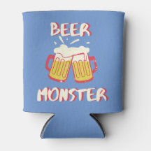 ブルーの背景のビールモンスター缶用クーラー
