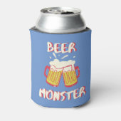 ブルーの背景のビールモンスター缶用クーラー 缶クーラー (缶裏面)