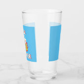 ブルーの背景のビールモンスター グラス (左)