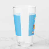 ブルーの背景のビールモンスター グラス (右)