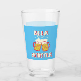 ブルーの背景のビールモンスター グラス