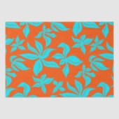 ブルーの花のイラストパターン 薄葉紙 (正面)