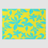 ブルーの花のイラストパターン 薄葉紙 (正面)