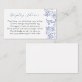 ブルーの花のウェディング ディスプレイ シャワー エンクロージャーカード (正面/裏面)