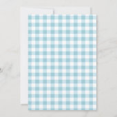 ブルーの花のウサギのカリグラフィー春のベビーシャワー 招待状 (裏面)