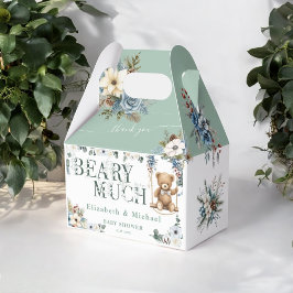 ブルーの花のクマがやってくる セージグリーンのシャワー フェイバーボックス